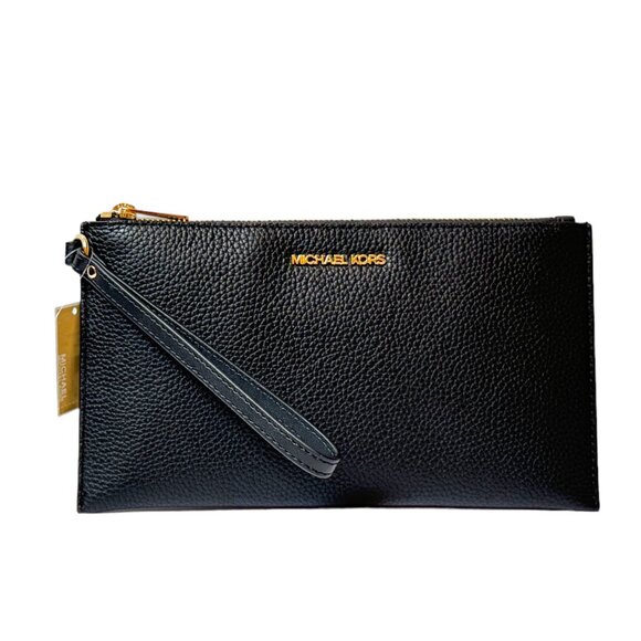 Michael Kors Jet Set Travel Large Clutch Wristlet Black - Picture 1 of 14